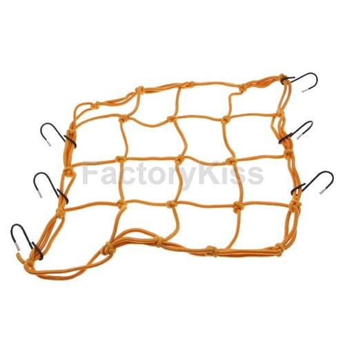 Gau motorcycle car cargo 6 hook hold down net bungee orange