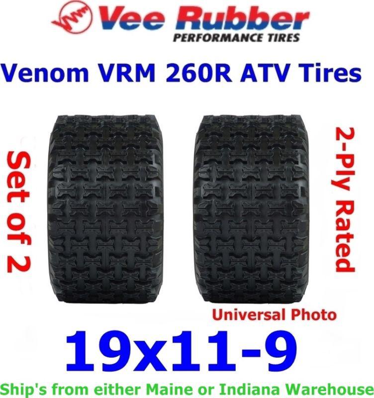 19x11-9 vrm 260r vee rubber atv tires 2-ply rated, set of 2