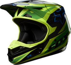 Fox racing v1 race 2014 mx/offroad helmet green