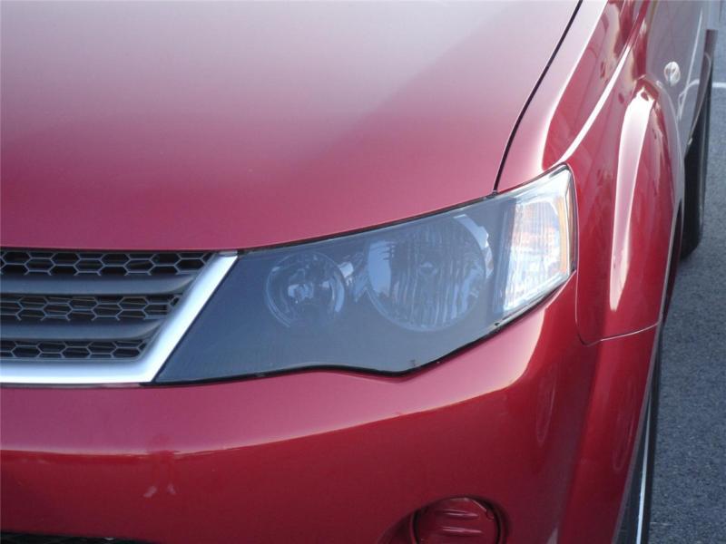Mitsubishi outlander smoke colored headlight film  overlays 2007-2009