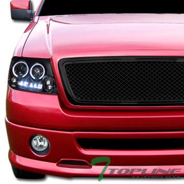 Blk honeycomb mesh front bumper center hood grill grille abs 04-07 08 f150 truck