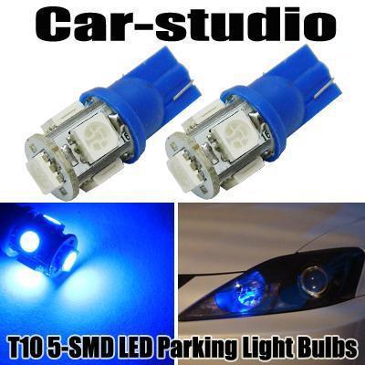 2x blue 168 2825 2827 t10 194 w5w 194na 5-smd led bulbs parking lights bulbs #b4