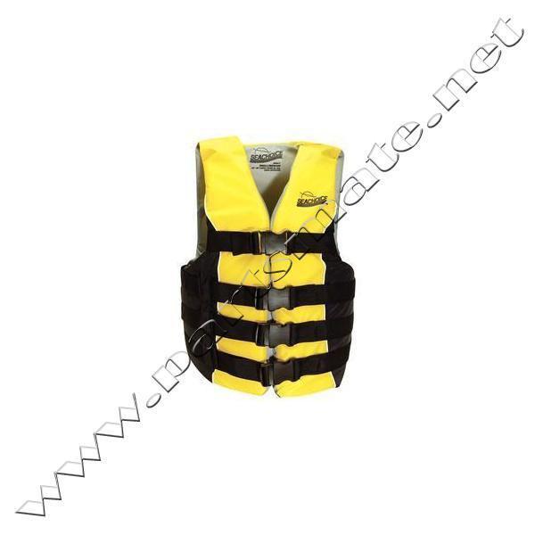 Seachoice 86430 deluxe 4-belt ski vest / black/yel 4belt vest-xx