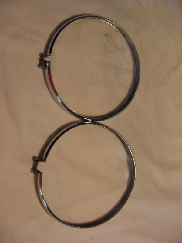 Harley davidson chrome headlight trim rings, lot of 2