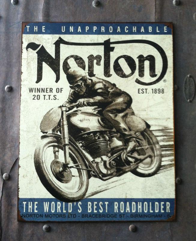 Norton motorcycles *tin metal man cave sign triumph harley bsa rat rod