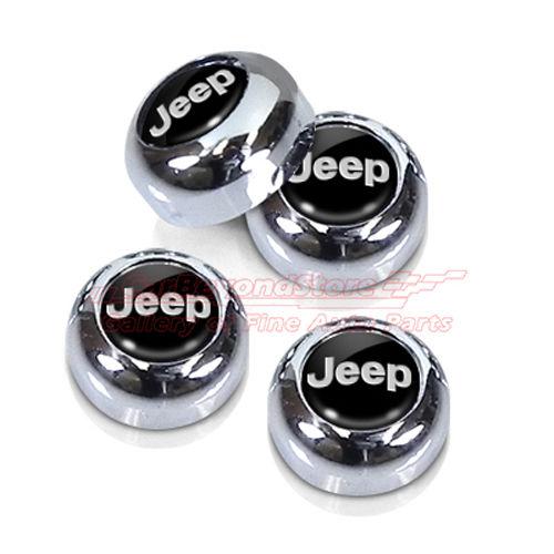 Jeep chrome abs license plate, license frame screw covers + free gift