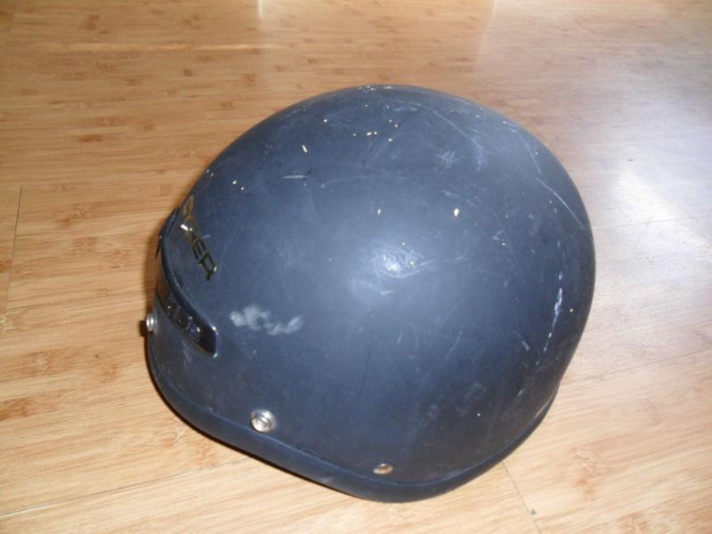 Cyber dot fiberglass black half motorcycle helmet size xl