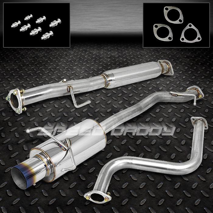 4" muffler tip racing catback cat back exhaust system 90-93 accord cb1-cb4 f22a