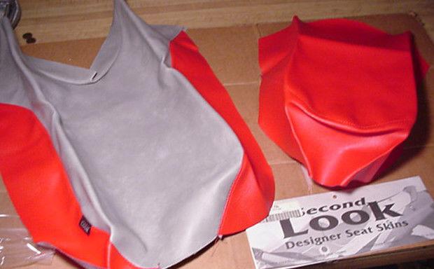 1997 suzuki tl1000s  2-pc seat cover skins red & grey second look designs