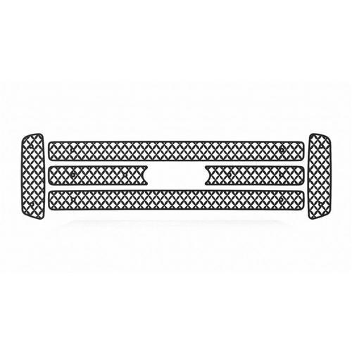 Ford superduty 05-07 diamond mesh black powdercoat truck grill insert add-on