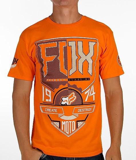 Fox racing hazer mens short sleeve t-shirt day glo orange lg