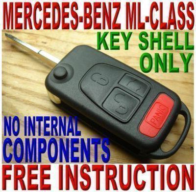 98-05 mercedes-benz m-class ml flip key keyless remote fob case free instruction