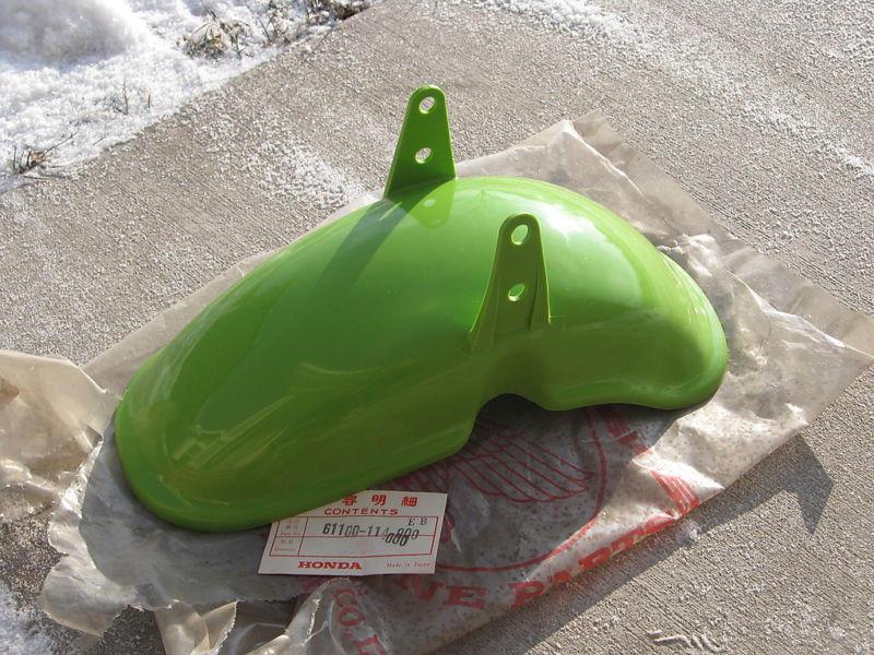 Nos honda qa50 qa 50 genuine honda front fender assembly in sprout green