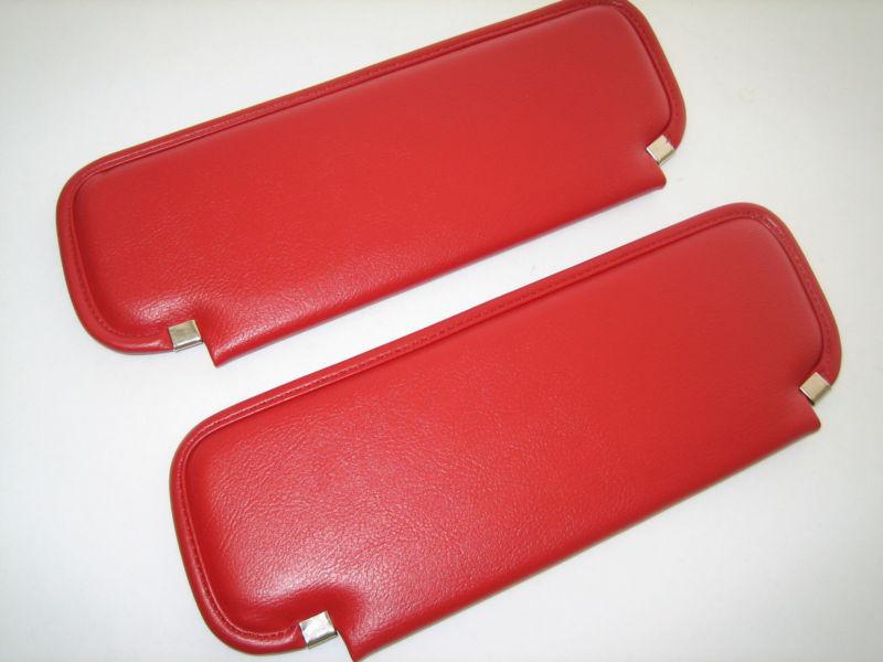 Corvette sunvisors - madrid grain vinyl red (pair), 1969 - 1973