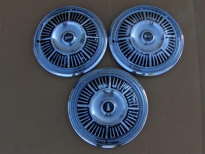 3- 65 plymouth fury 14" hubcaps mopar 2533040 oem wheel covers chrome trim x13