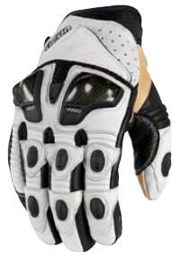 Icon men's overlord short street bike gloves white