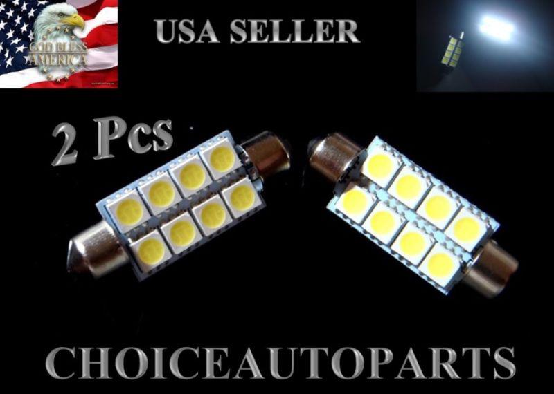 2x 42mm 5050 8smd festoon interior dome map white car led light bulbs 578 2112 