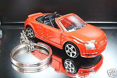 Red audi tt convertible cabrio diecast car keychain key ring fob