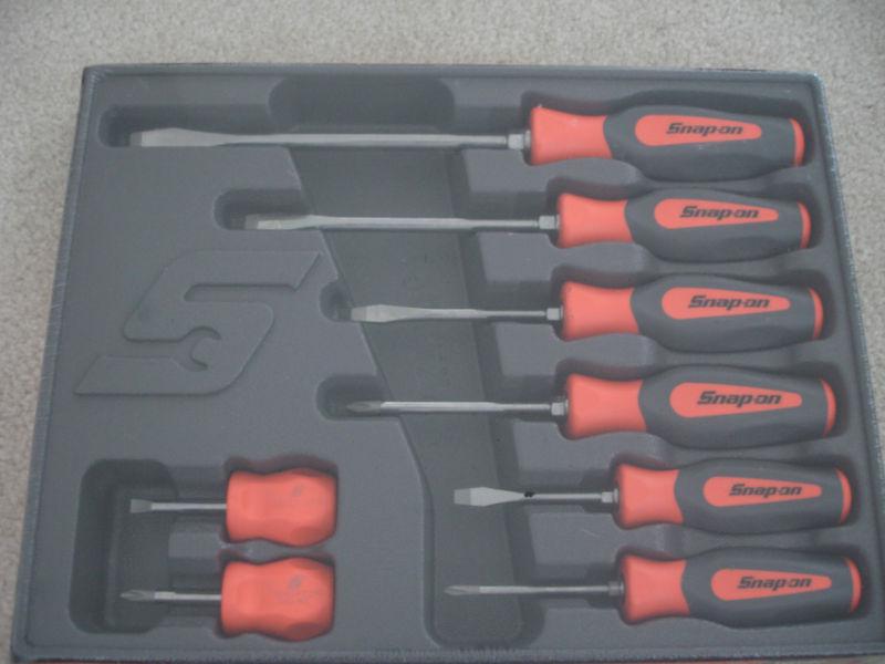 Snap-on 8-piece orange combination screwdriver set (shdx80o)