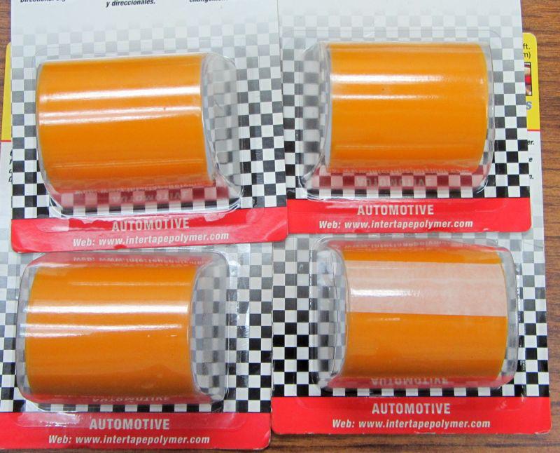 Lot of 4 intertape amber 2" wide x 5' long rolls auto lens repair tape