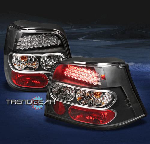 99-04 volkswagen golf iv 4 led tail brake light black 00 01 02 03 left+right set