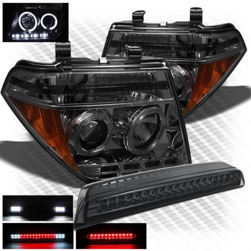 05-08 frontier smoked halo led projector headlights + led perform 3rd brake lamp