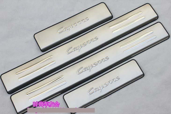  stainless steel door sill protectors for porsche cayenne 2010-2012