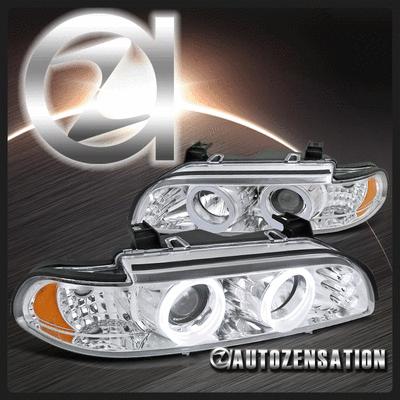 97-03 bmw 5 series e39 525i 530i 540i chrome iced halo led projector headlight