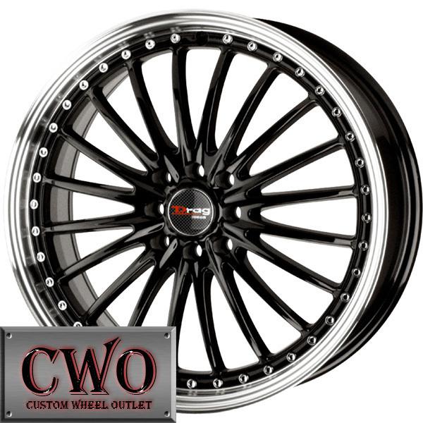 17 black drag dr-36 wheels rims 4x100/4x114.3 4 lug civic integra versa mini g5