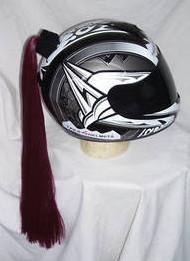 Wine/burgundy helmet ponytail motorcycle skateboard atv snowmobile bike usa made