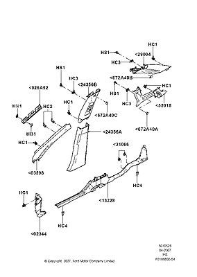 8g1z5429004bd ford moulding - door window frame