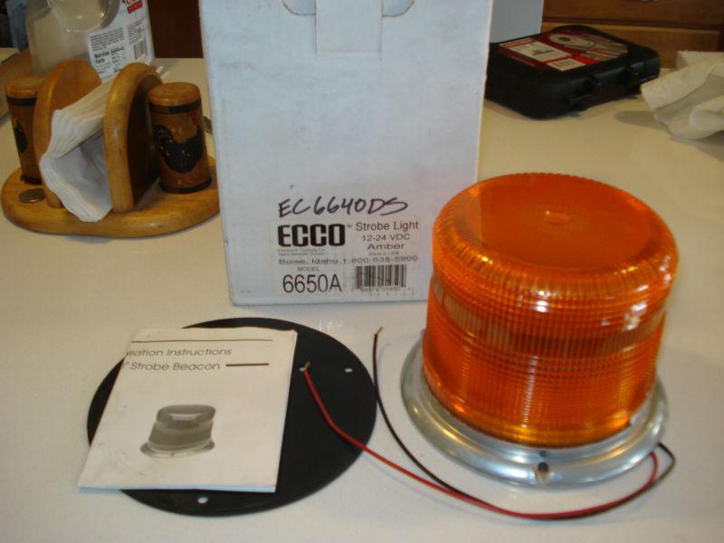 New! ecco amber low profile 6650a warning strobe, permanent mount