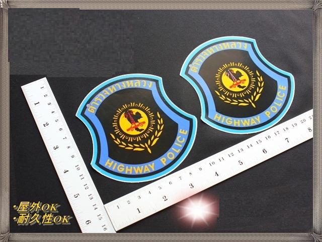 C136 highway police 2 stickers set thailand