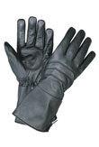 Motorcycle biker leather gauntlet gloves black large new 
