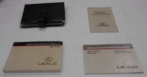 2003 lexus gx 470 owner manual 4/pc.set&amp; black premium lexus factory case - oem