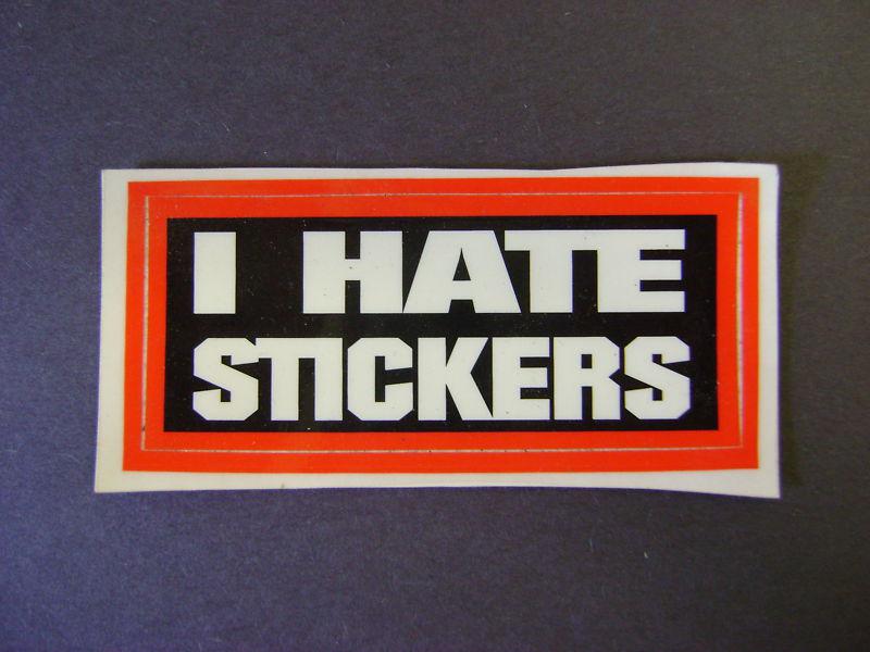 Biker motorcycle helmet decal sticker i hate stickers