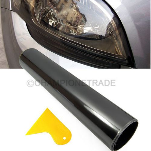 12x58&#034; car smoked light black protection vinyl film for buick tail fog light ct