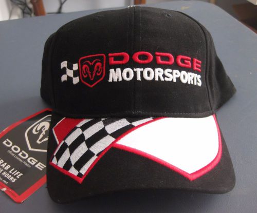 Dodge motorsports hat/cap checkered flag design velcro fastener new with tag