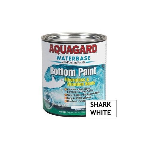 Aquagard waterbase antifouling bottom paint fiberglass/wood boats shark white qt