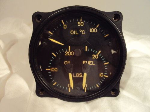 Wwii thomas edison aircraft oil temp fuel engine gage unit indicator gauge