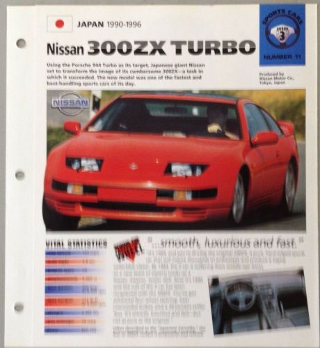 Nissan 300zx turbo 1990-1996 hot cars poster vital statistics dream machines