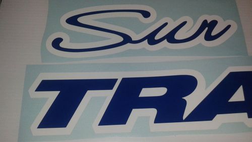 2 - 36 inch sun tracker pontoon marine vinyl suntracker boat decals blue -white