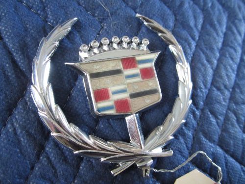 1971-78 cadillac hood ornament crest emblem w/free nos spring eldorado good cond