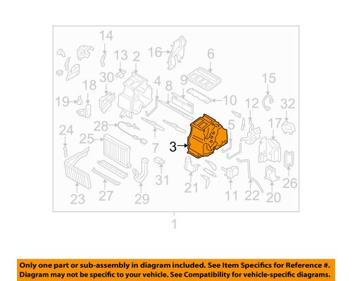 Subaru oem 05-09 outback 2.5l-h4 evaporator heater-heater case 72120ag08a