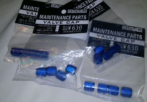 New rays tire wheels valve cap universal jdm aluminum blue × 4 pc