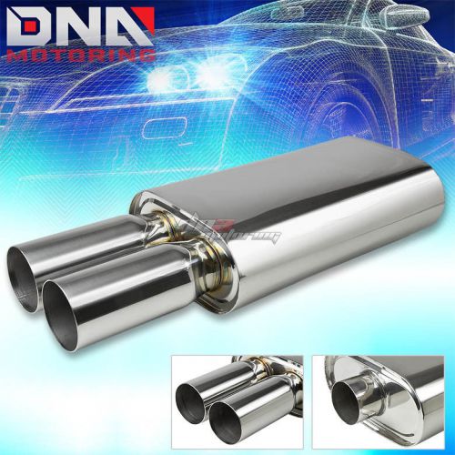 Oval dual 3&#034; tip 2.5&#034;inlet stainless performance racing spec.muffler/exhaust+hps