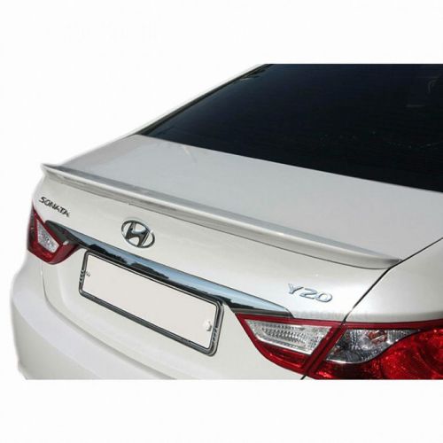 Rear trunk lip spoiler painted white for hyundai sonata 11-14