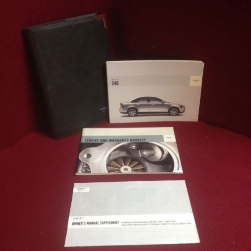 2005 volvo s40 owners manual with warranty and quick guides and case