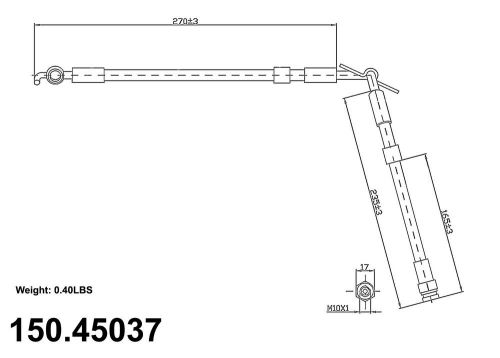 Brake hydraulic hose front right centric 150.45037 fits 01-02 mazda millenia