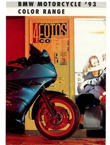 1993 bmw motorcycle color choice brochure -bmw-k1- k75-k100-r100-bmw